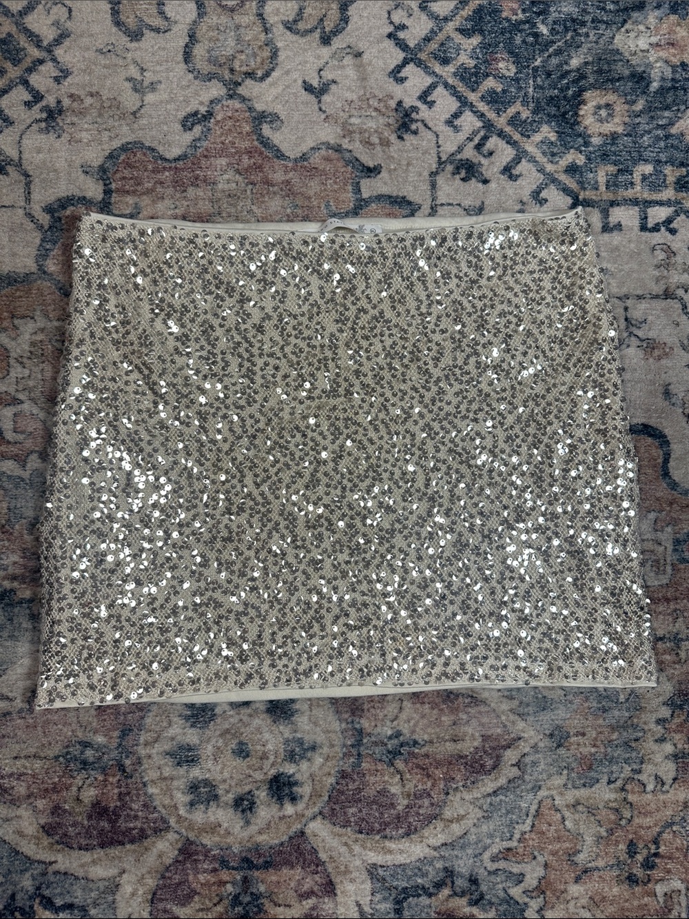 Altar'd State Champagne Sequin Mini Skirt